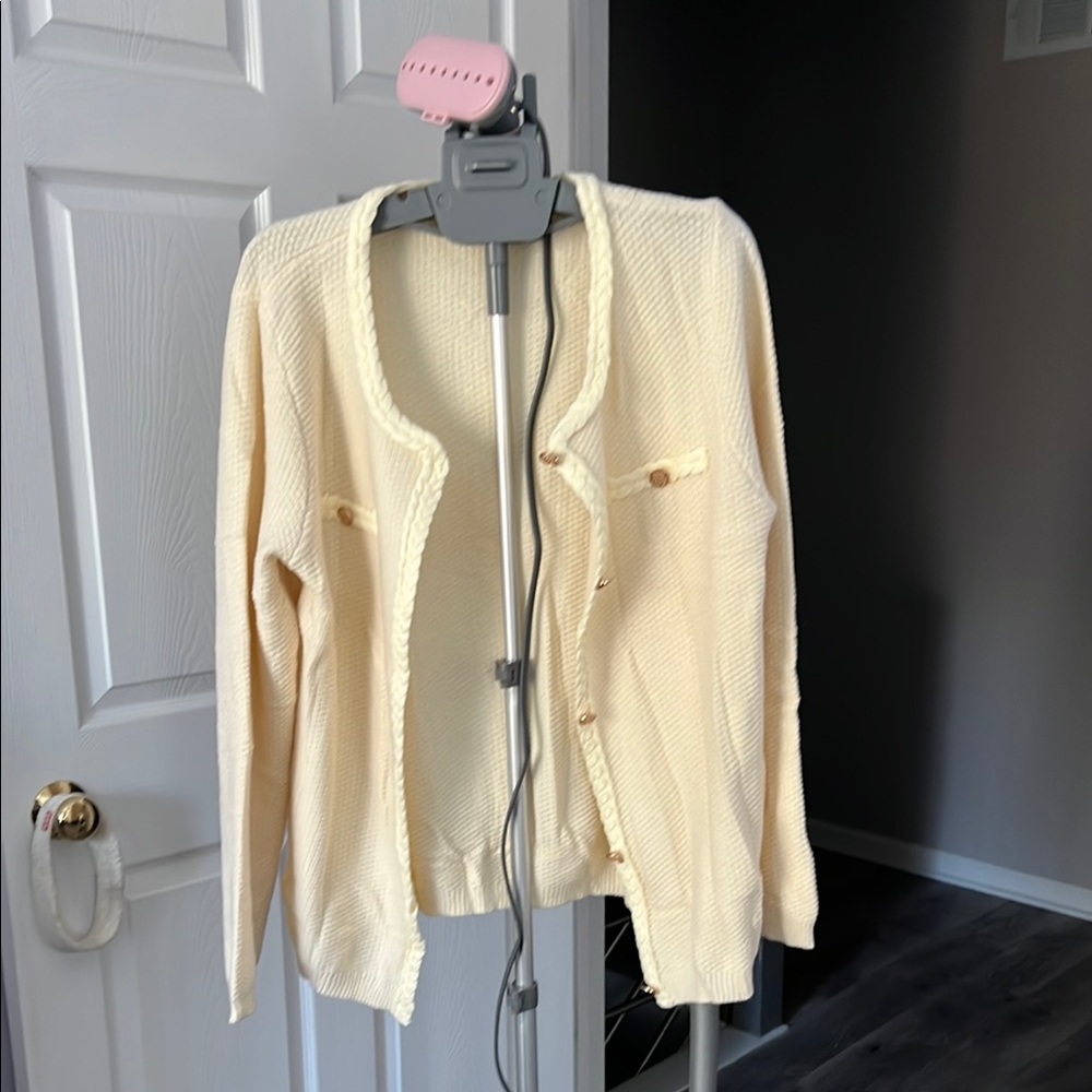 Women's Cream Cardigan Sweater